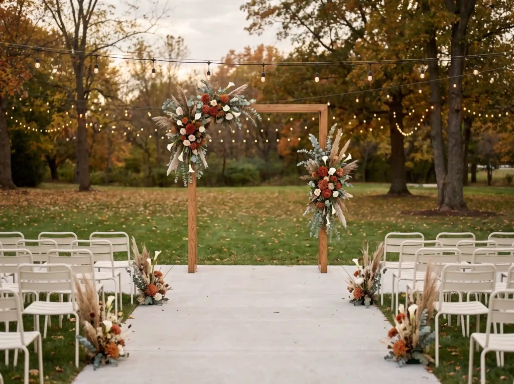 Minimalist autumn wedding ceremony K