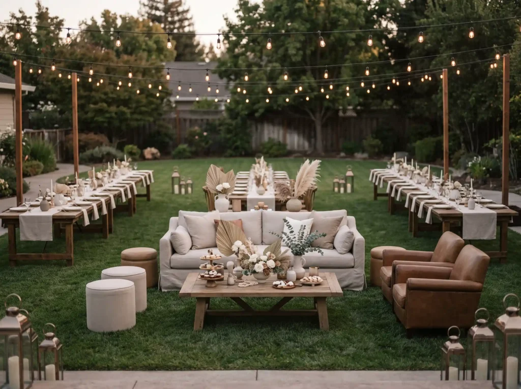Neutral lounge wedding reception… K