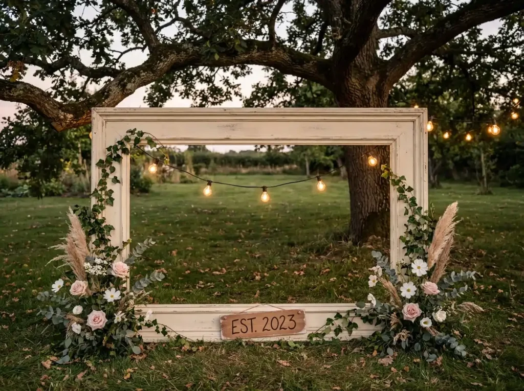 Rustic garden photo frame instal…
