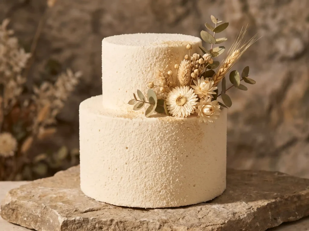 Sandstone textured wedding cake K