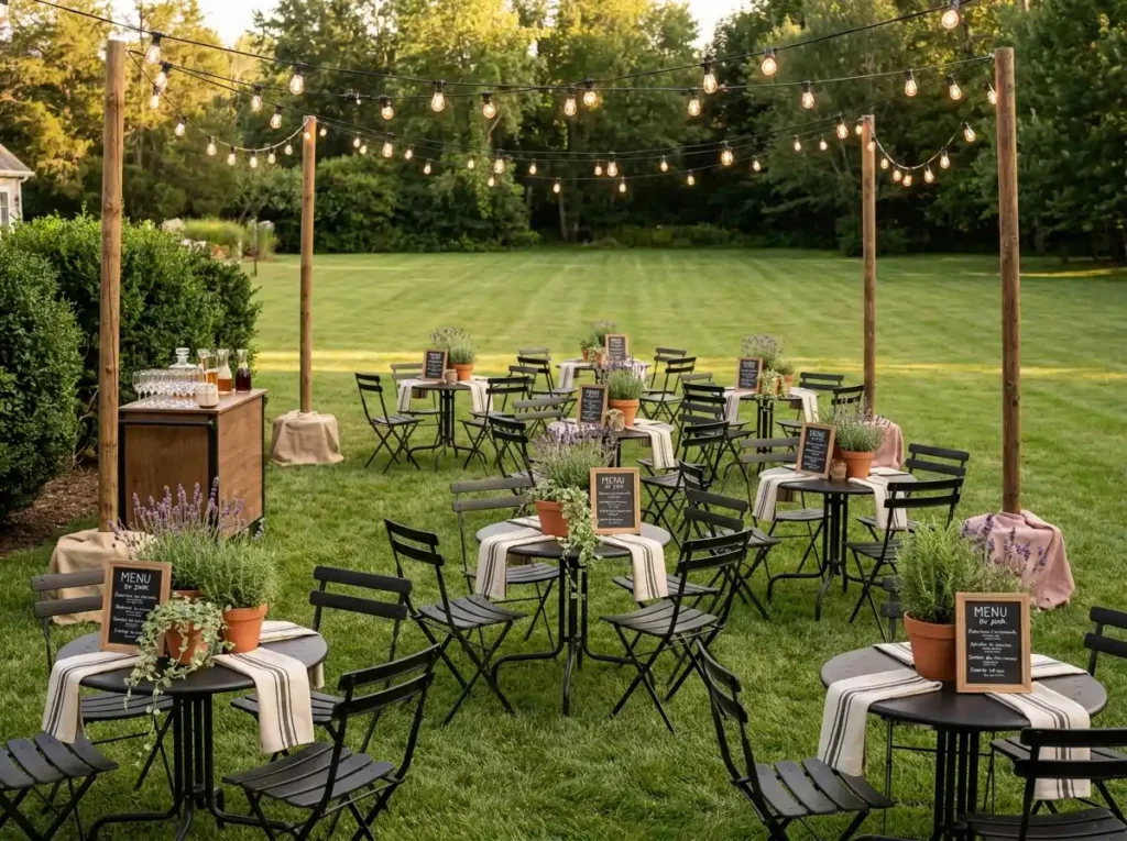 Backyard bistro reception design