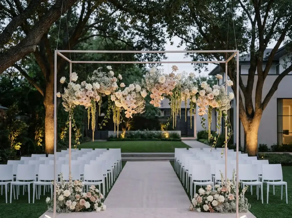 Floating floral frame wedding ce…