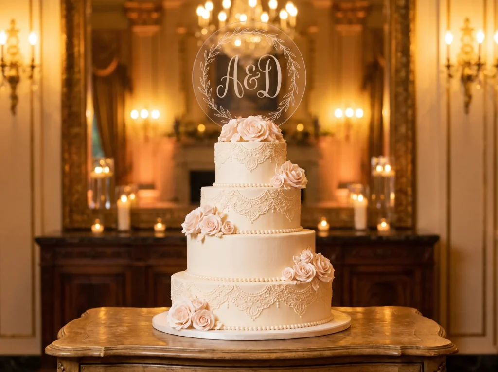 Four tier ivory wedding cake K
