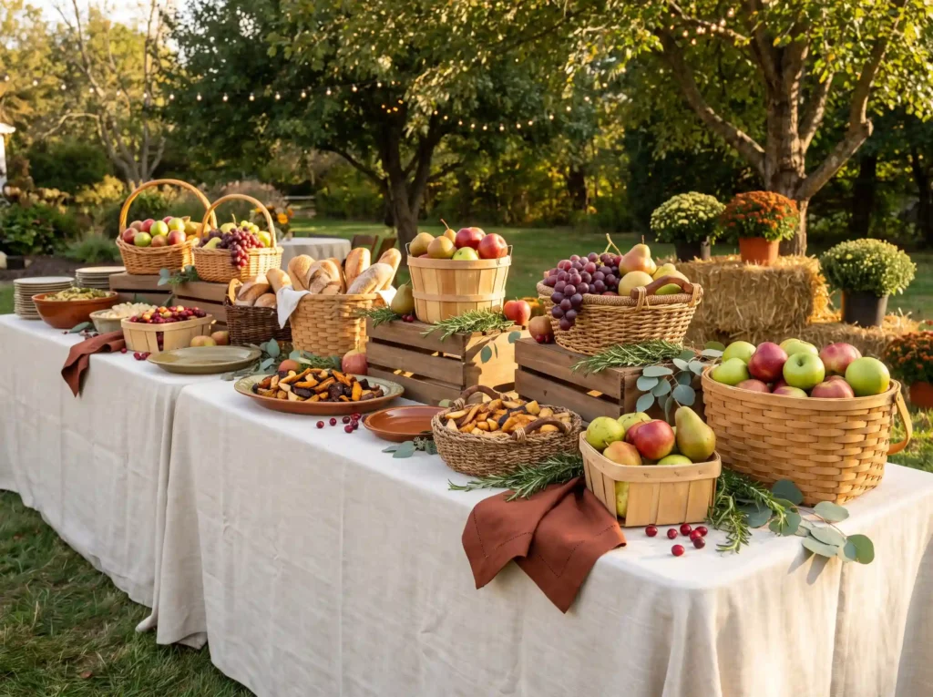 Harvest buffet table with produce K