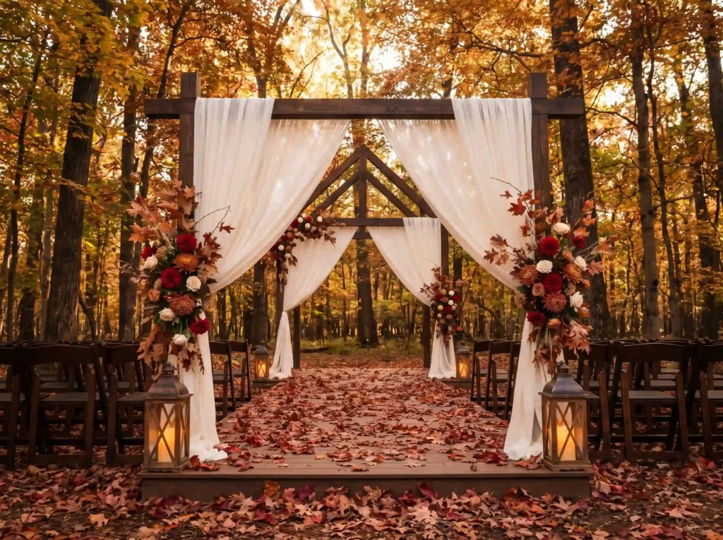 Maple woodland wedding ceremony … K