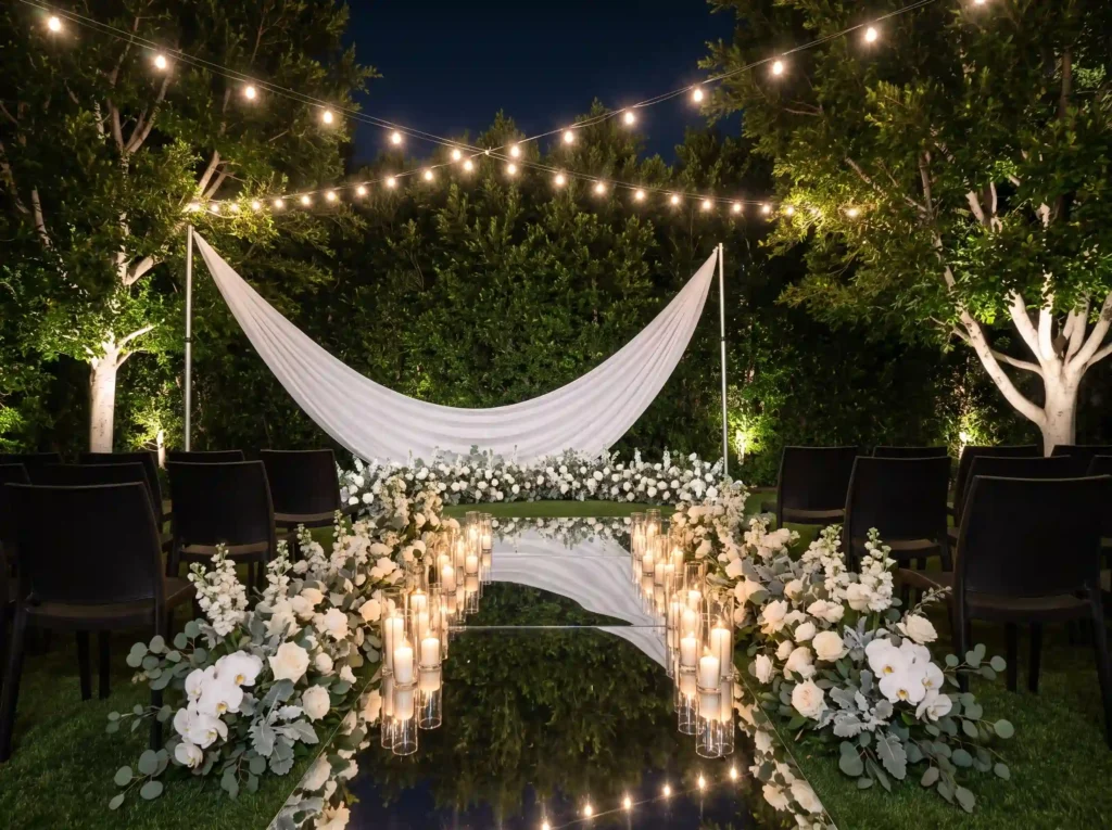 Moonlit garden wedding ceremony … K