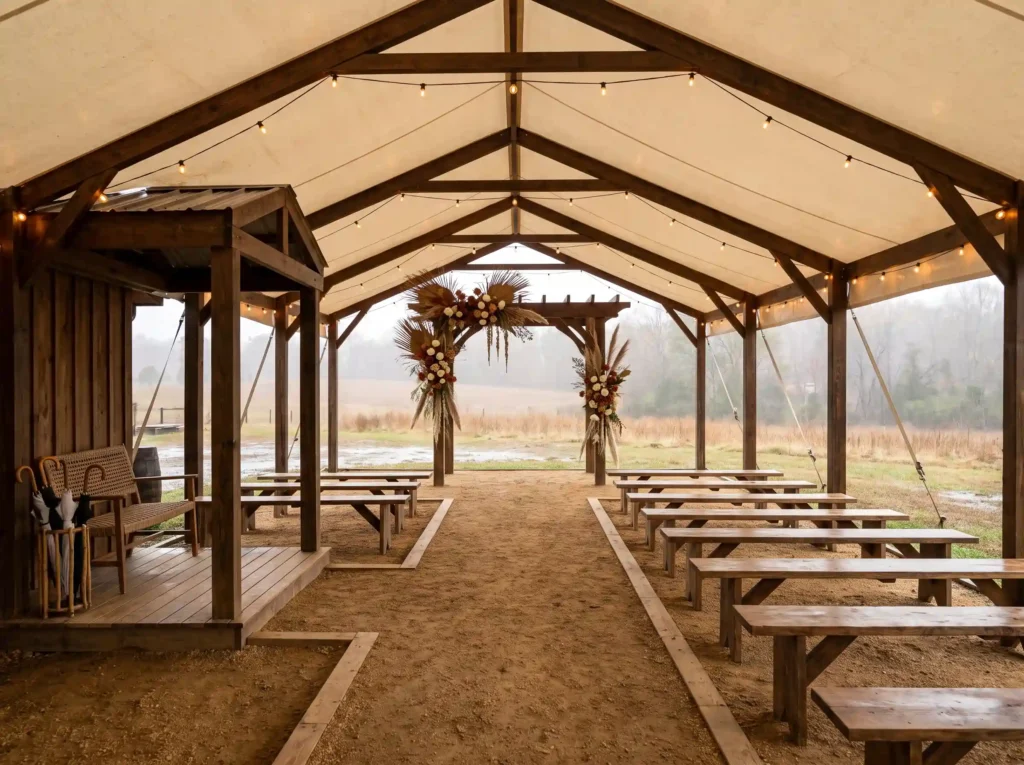 Rustic canvas wedding shelter ce… K