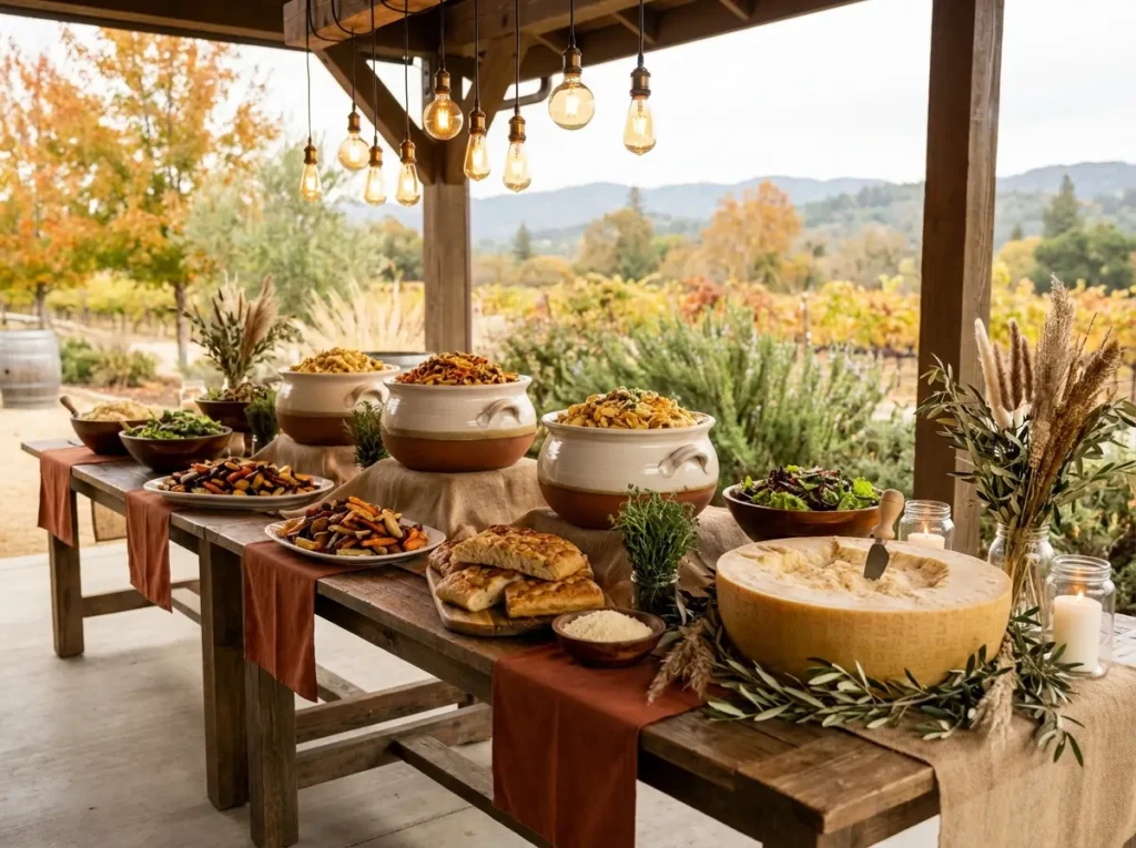 Farmhouse pasta harvest table bu…