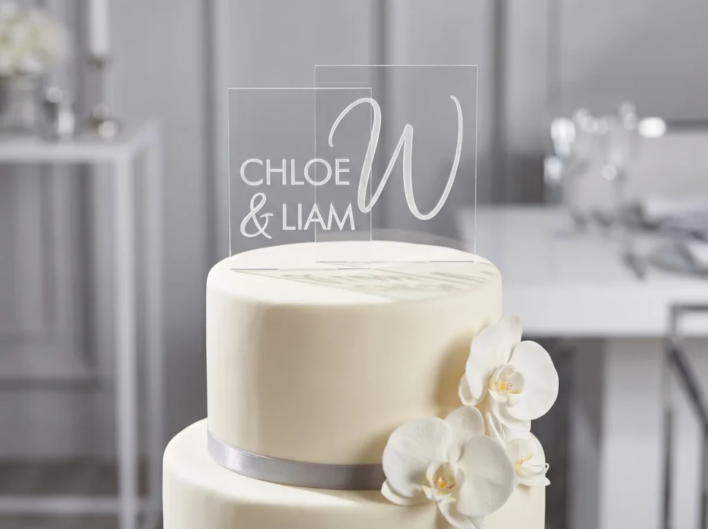 Ivory wedding cake with topper K