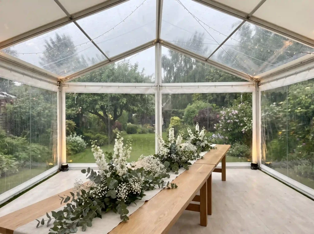 Clear walled rain garden tent K