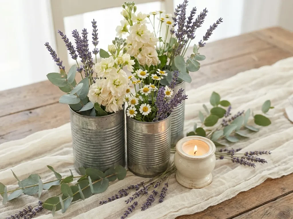 Lavender tin garden wedding cent…
