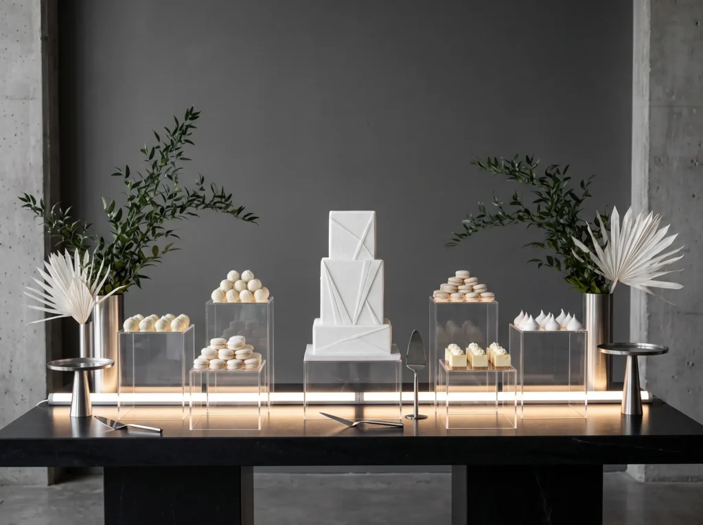 Modern monochrome dessert bar di… K