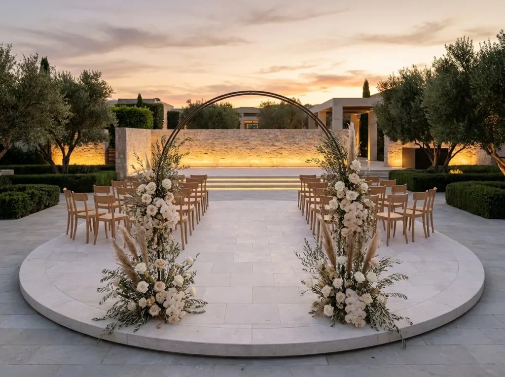 Modern stone circle wedding cere…