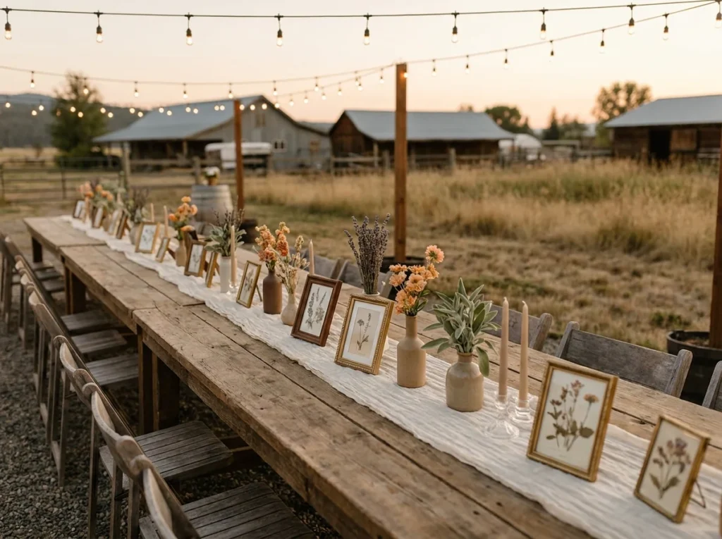 Pressed meadow table runner setup