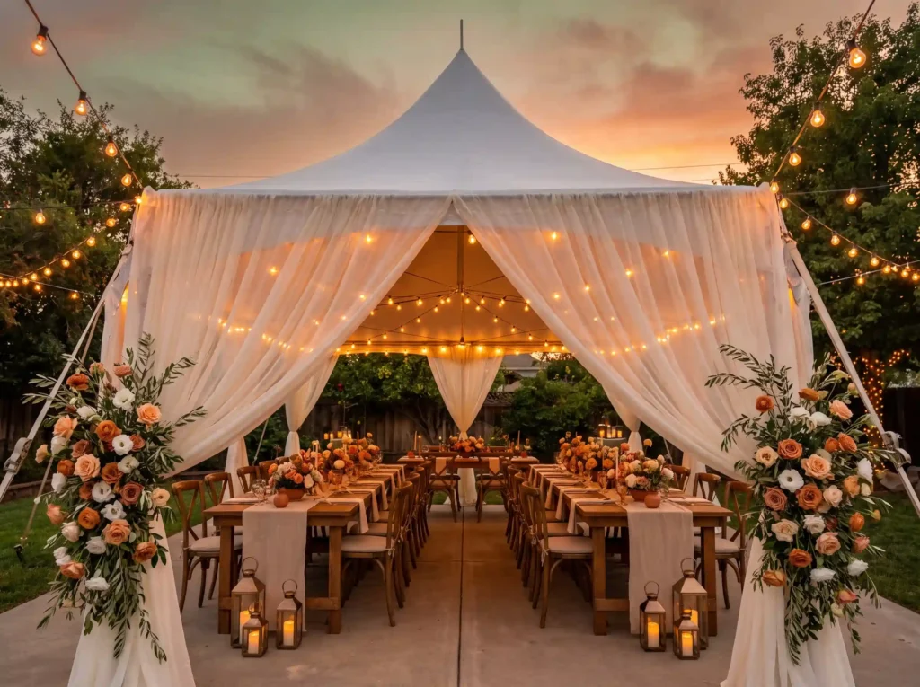 17 Small Backyard Tent Wedding Setups for 50 Guests