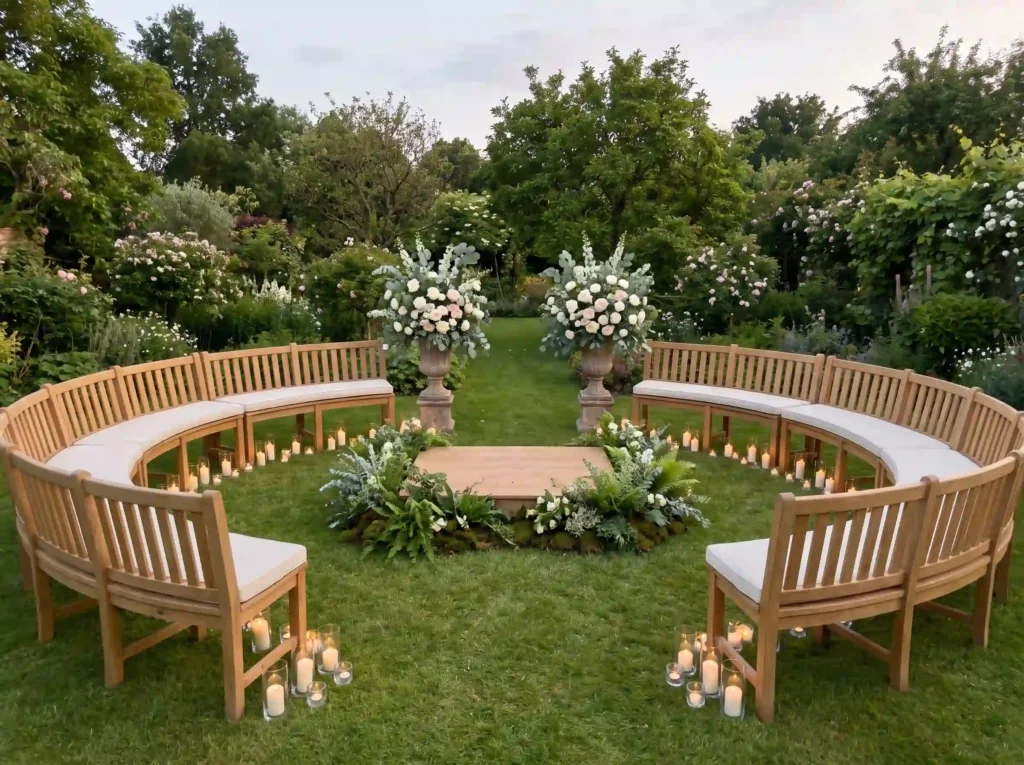 Circular bench wedding ceremony … K