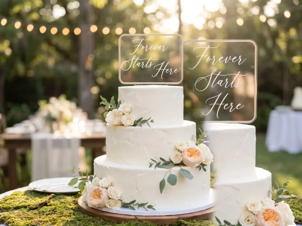 Handwritten vow cake topper K