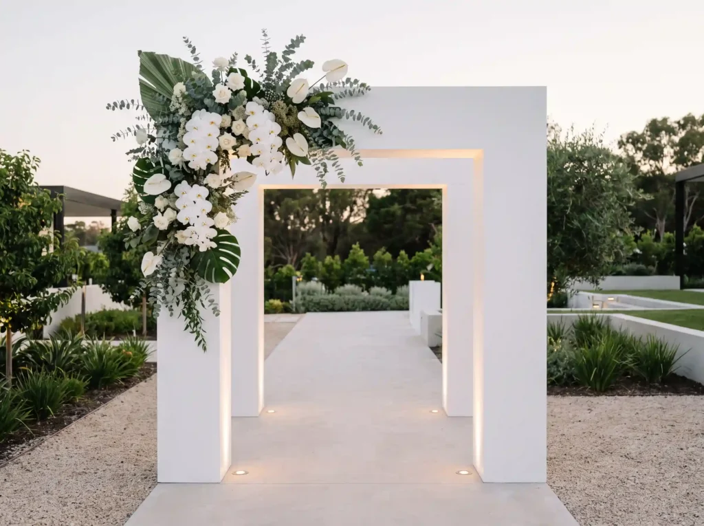 Minimal white cube portal entrance K