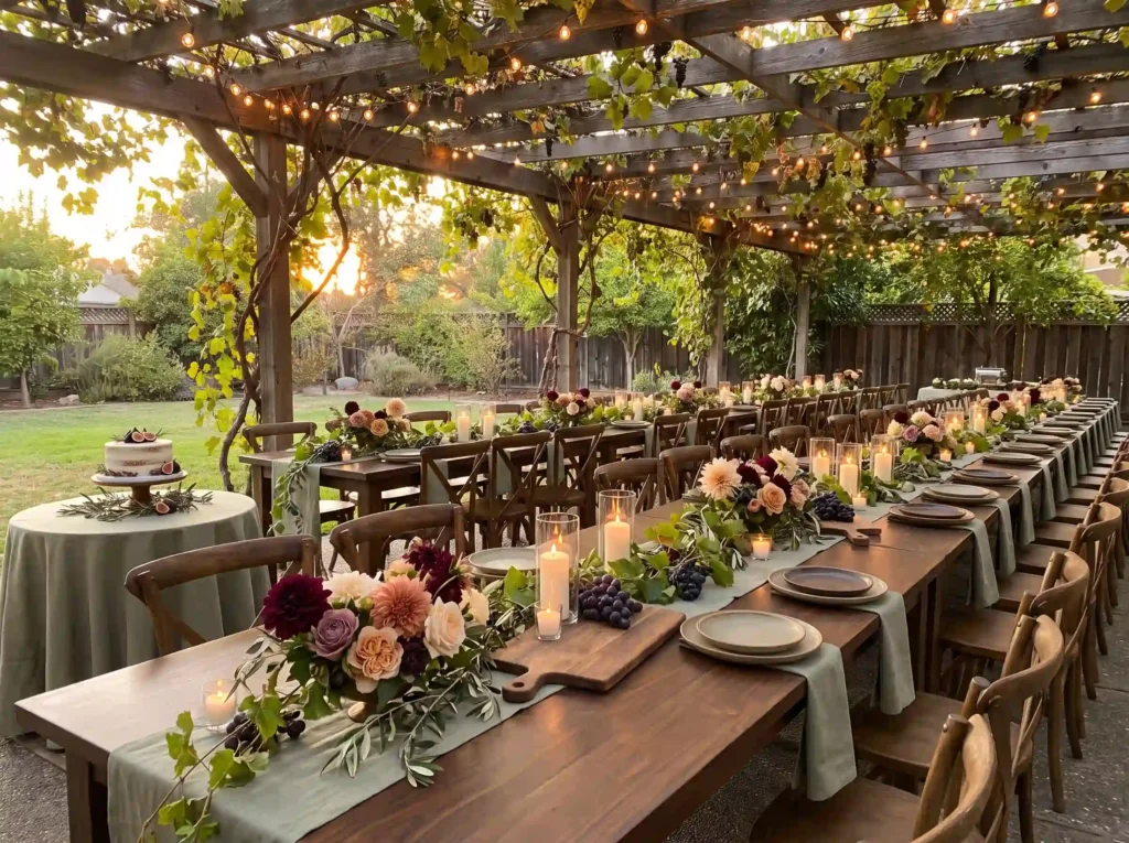 Vineyard backyard wedding recept… K