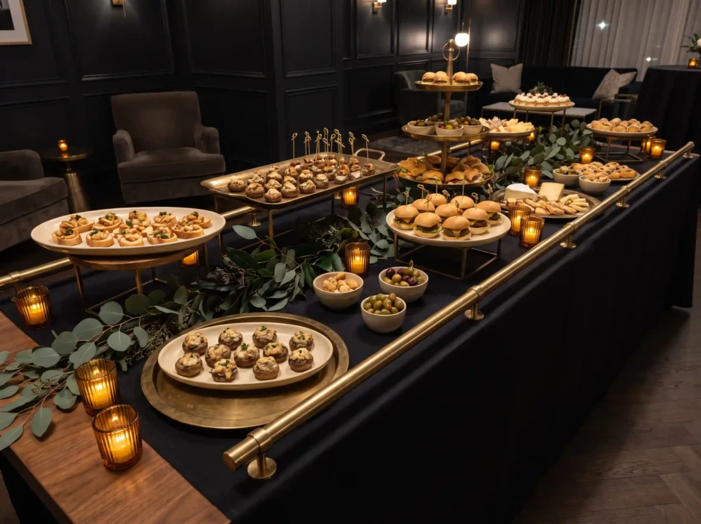 Black and brass cocktail buffet K