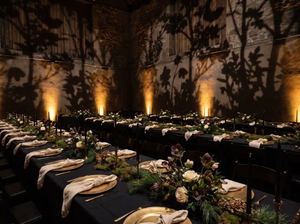 Candlelit winter wedding recepti… K