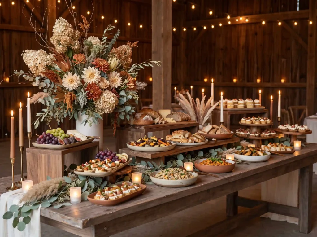 Fall wedding buffet display K