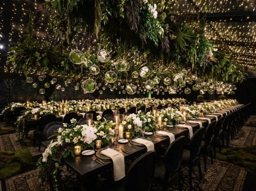 Midnight garden long table dining K