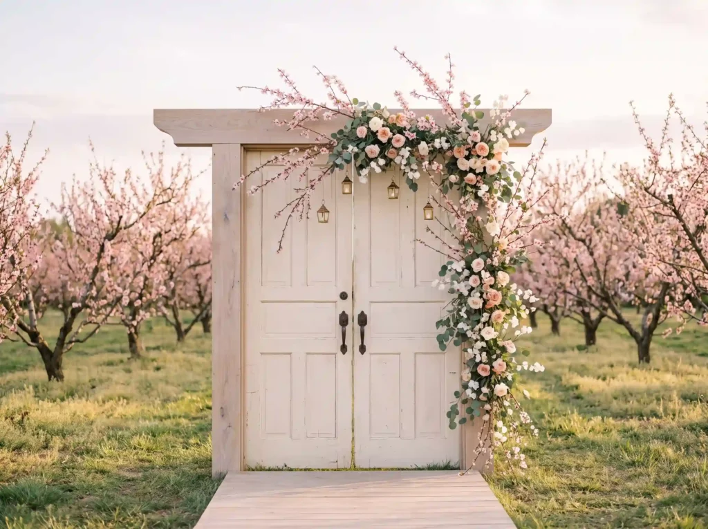 Peach blossom doorway entrance K