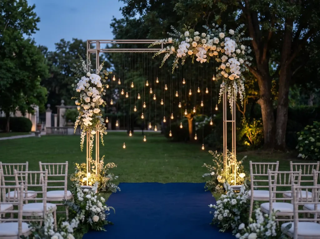 Twilight wedding ceremony arch s… K