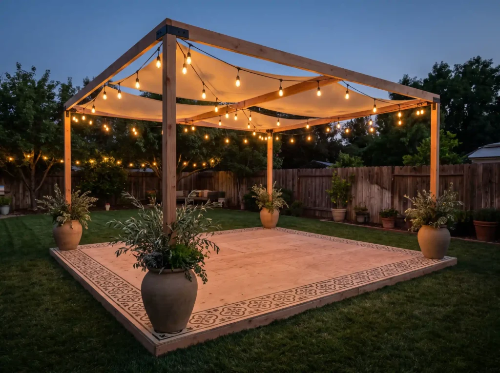 DIY pergola dance floor construc… K