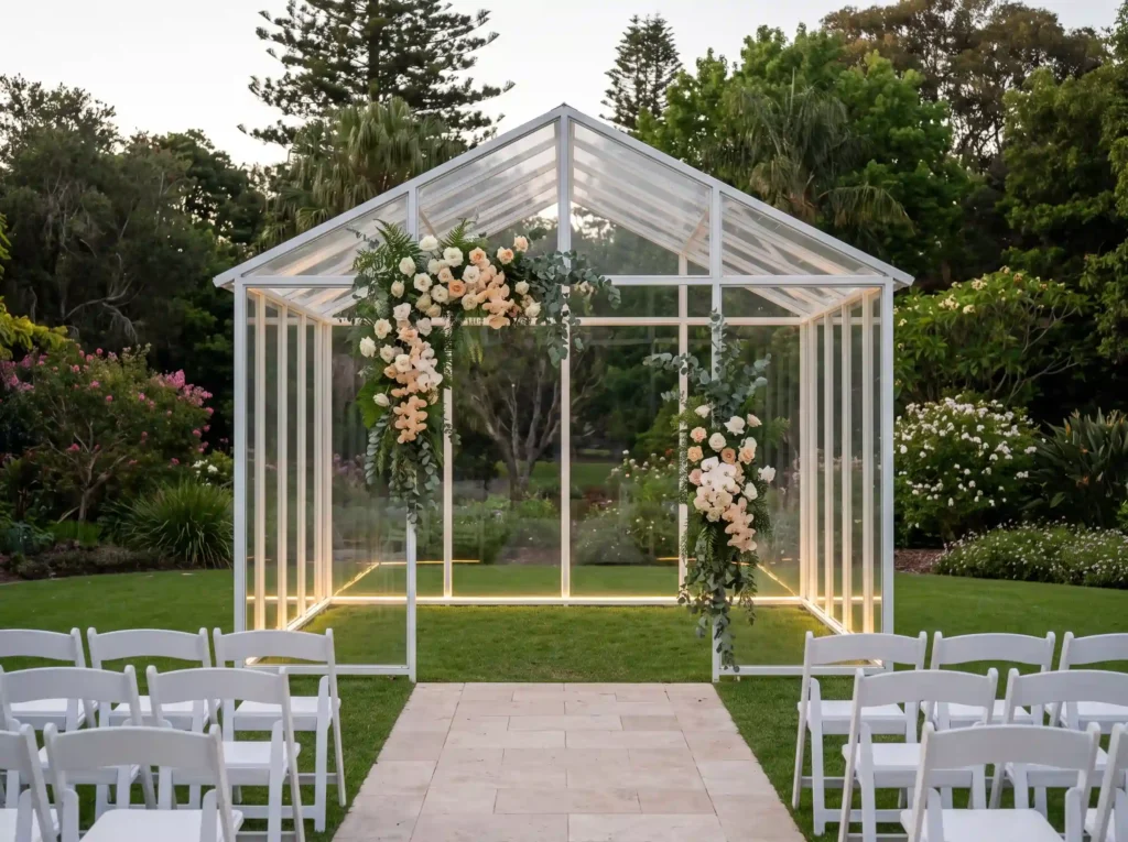 Glasshouse altar on lawn K