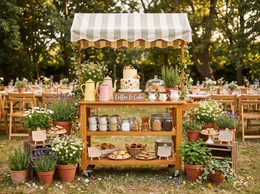 Cottagecore cake and coffee cart K