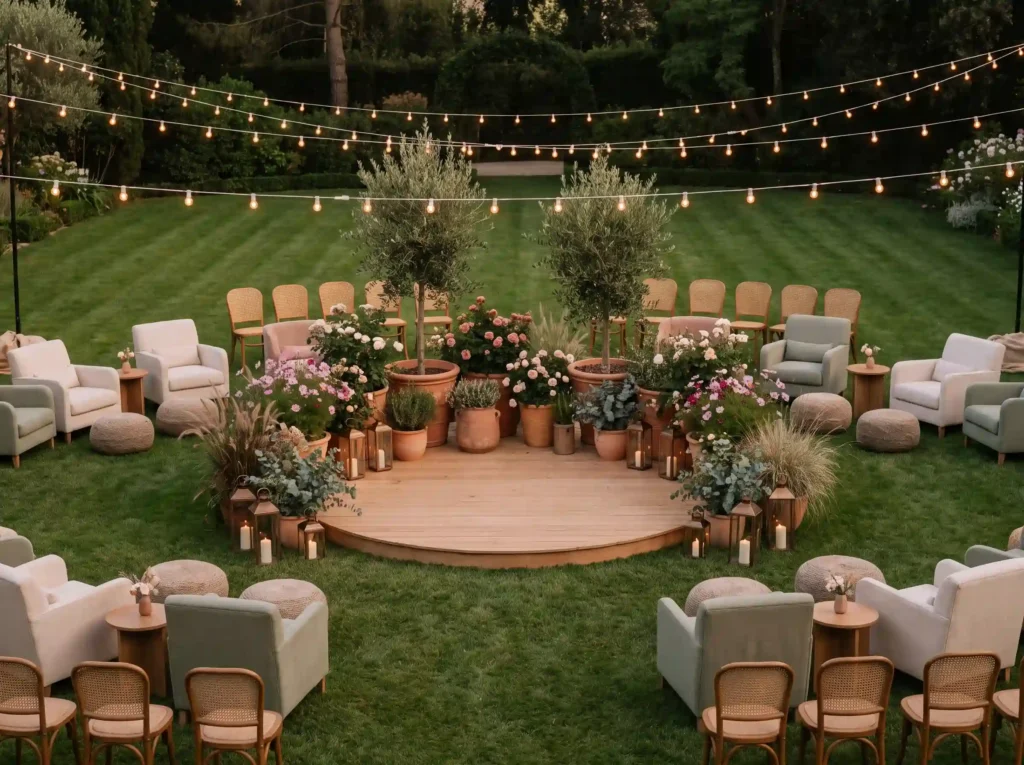 Garden lounge ceremony layout K