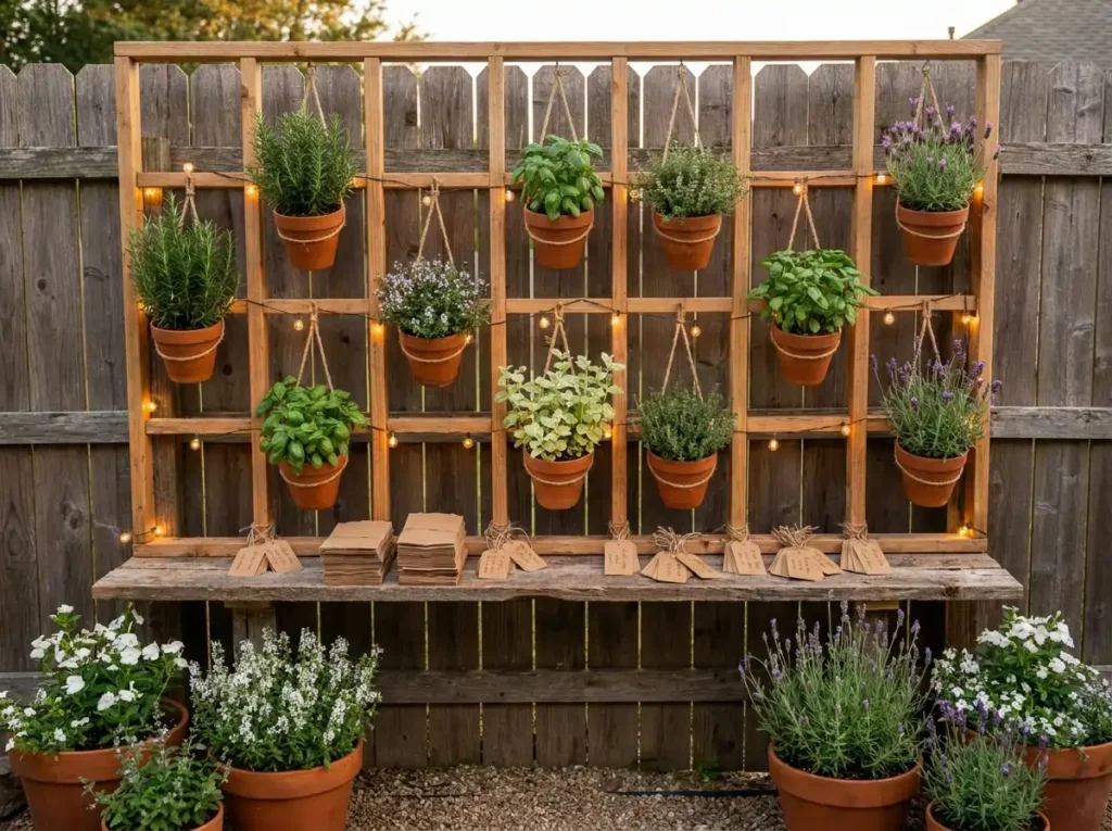 Hanging herb favor garden