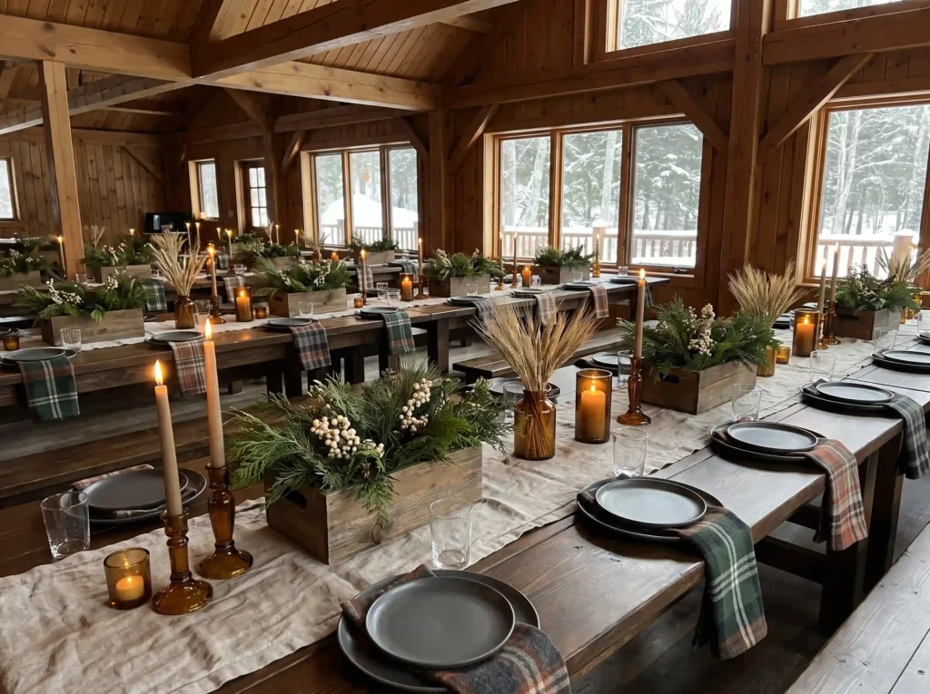 Rustic winter wedding reception … K