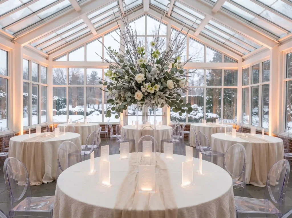 Winter wedding reception in glas… K