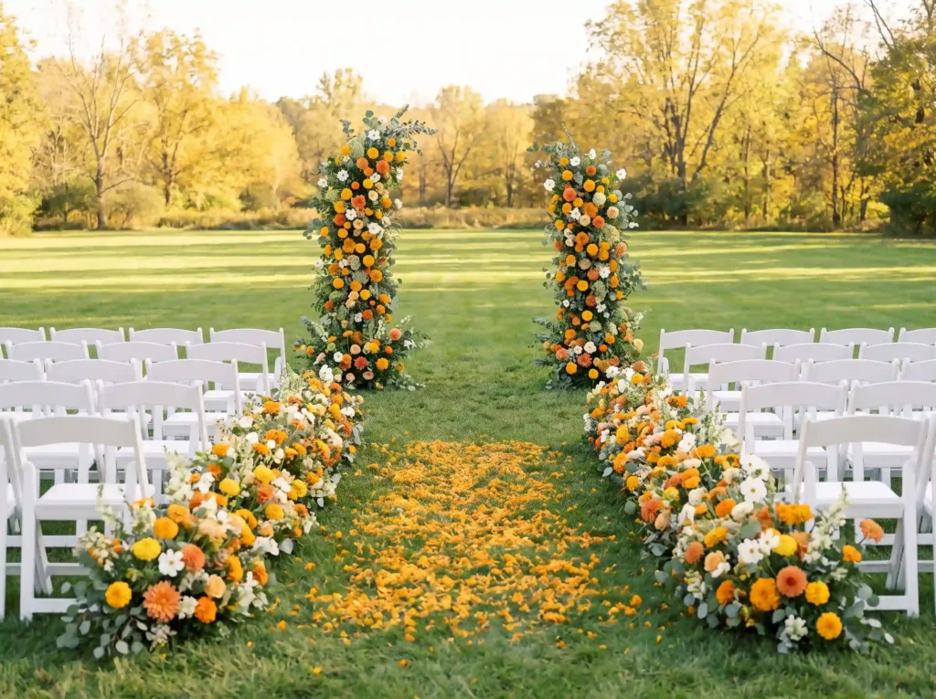 Autumn meadow wedding ceremony s… K