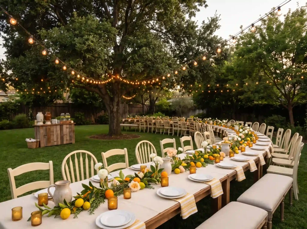 Citrus courtyard dinner reception K