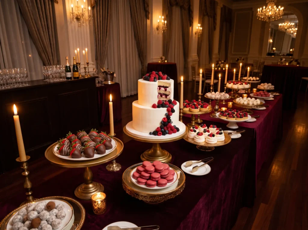 Dessert lounge with berry cake K