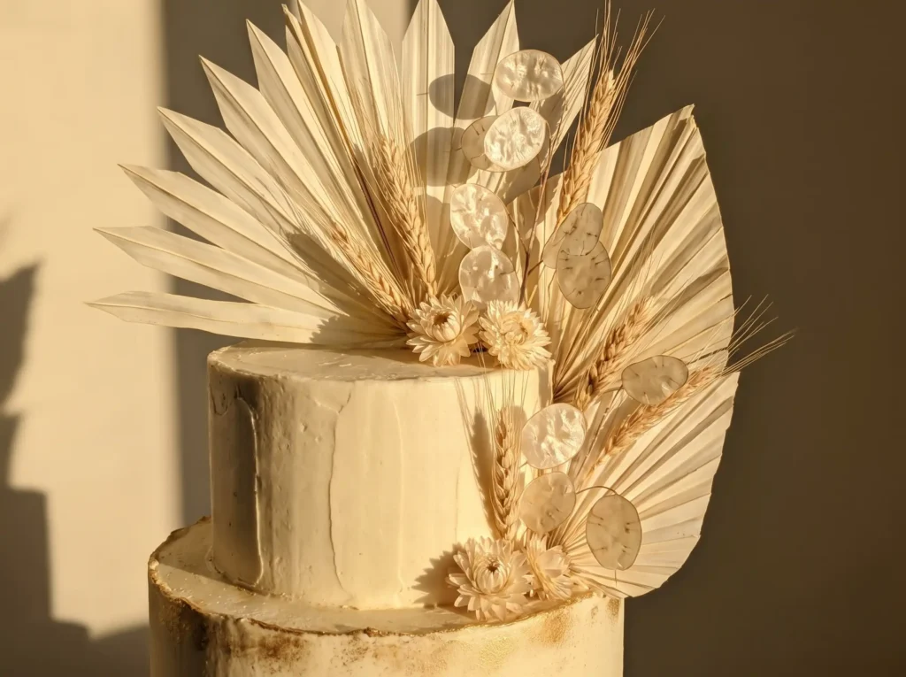 Ivory cake with dried palms K