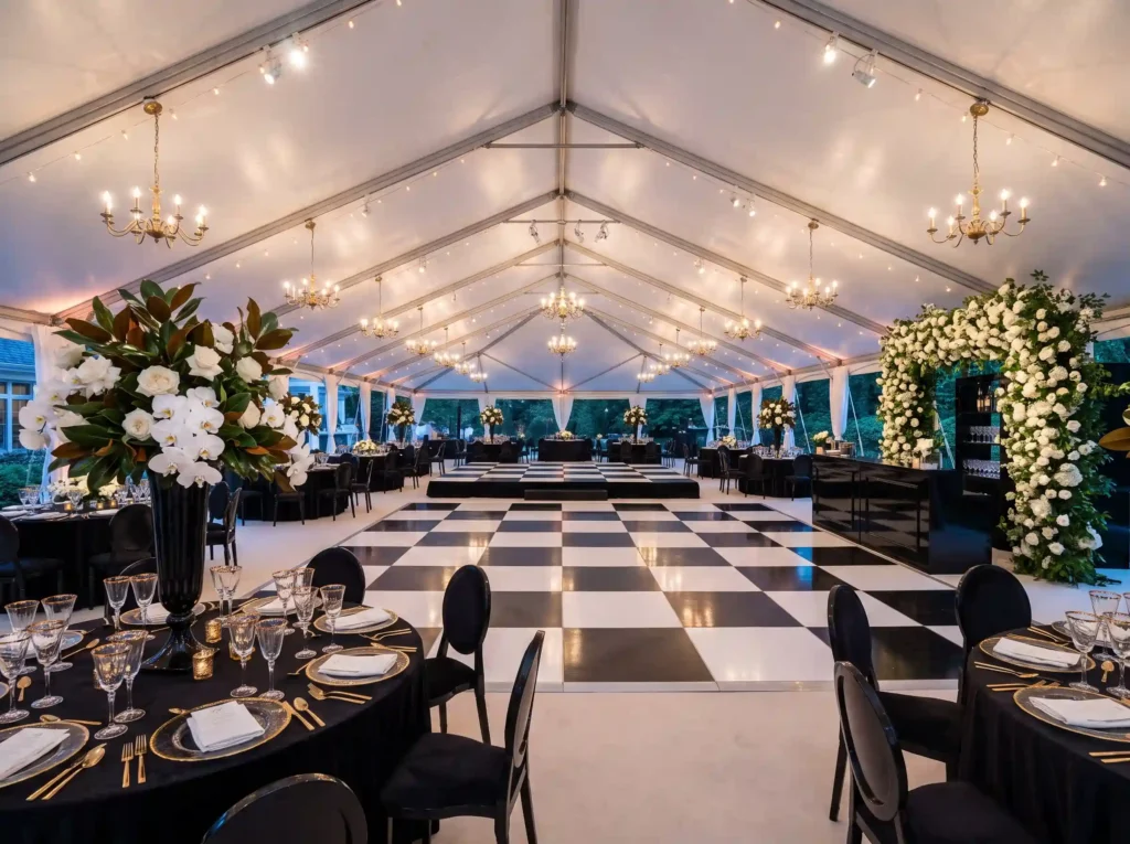 Luxury backyard pavilion evening… K