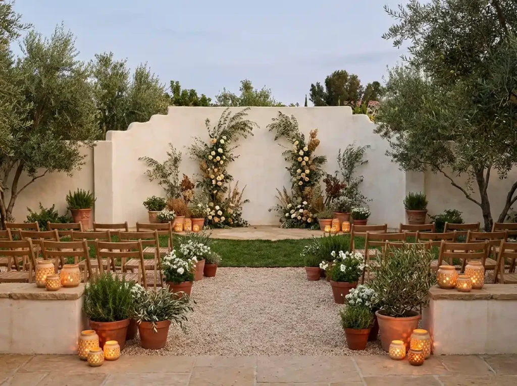 Mediterranean courtyard wedding …