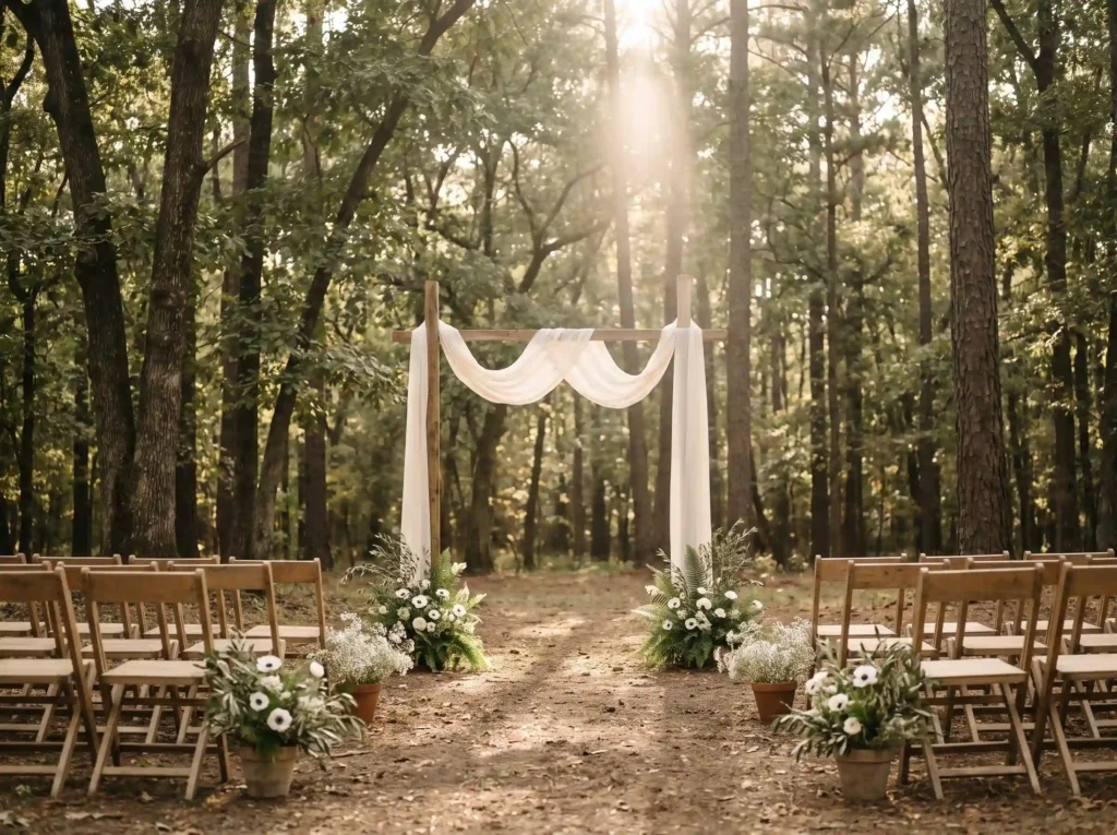 Sunbeam clearing wedding ceremony K