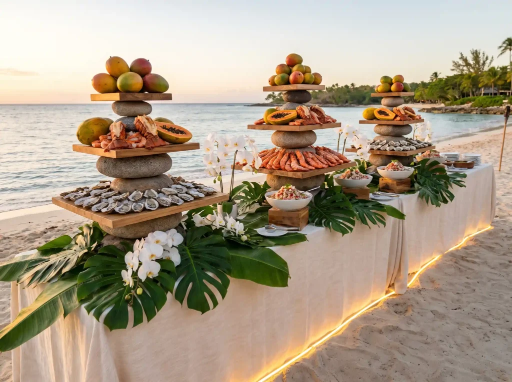 Tropical fruit seafood buffet to… K