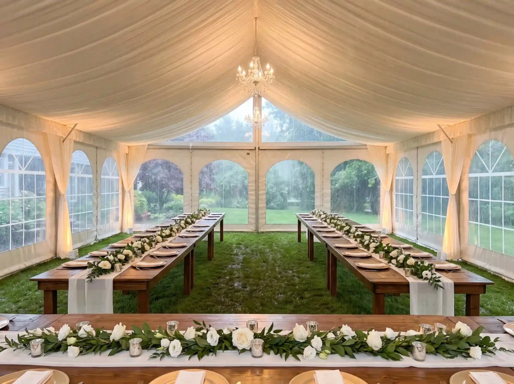 White tent rainproof dining room K