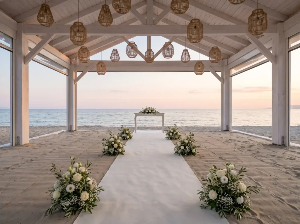Whitewashed beach chapel facing … K