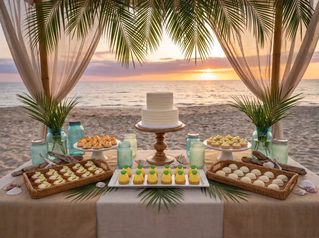 Coastal coconut dessert table di… K