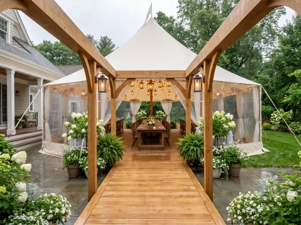 Covered garden path tent wedding K