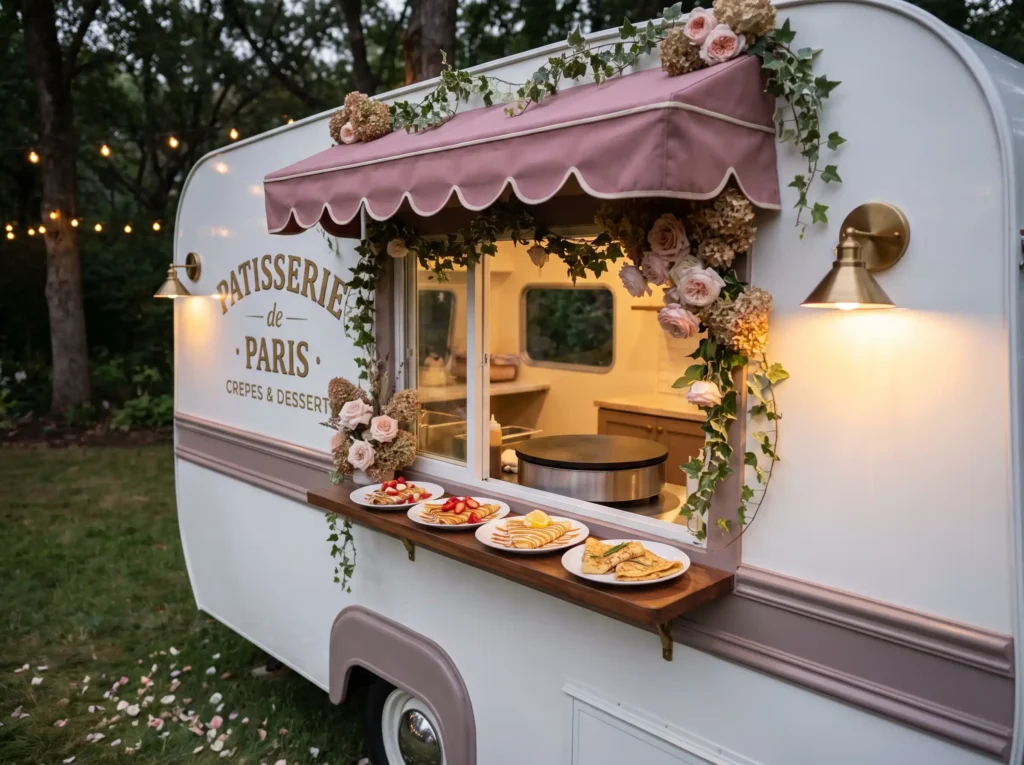 Crepe truck at wedding K
