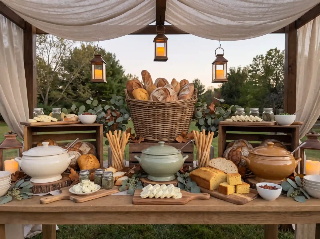 Farmhouse soup and bread display K